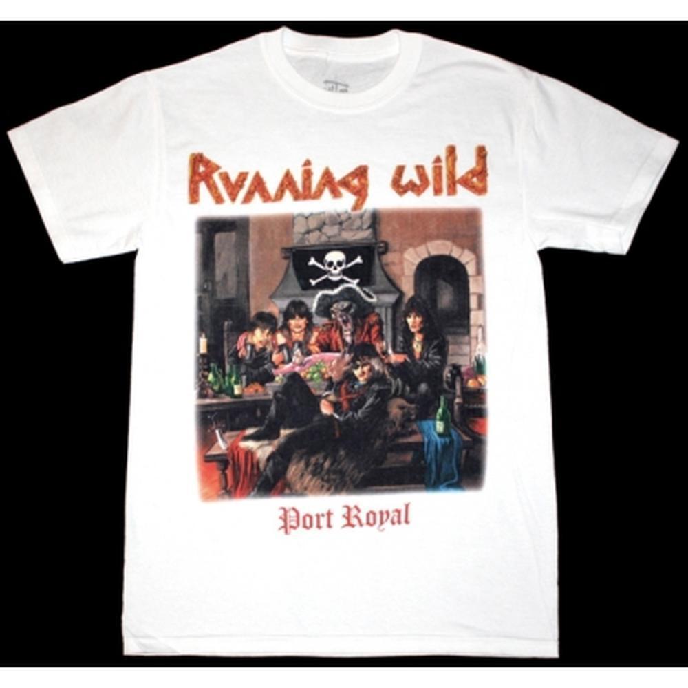 Running Wild Port Royal 88 Shirt, White Graphic Music Fan Unisex Band Tee 05